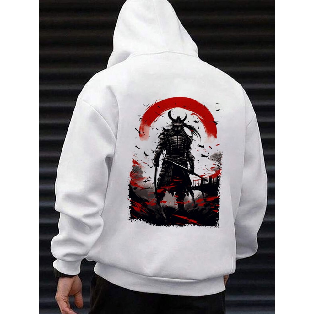 Mens Japanese Ninja Back Print Loose Long Sleeve Hoodies Winter Mens Japanese Ninja Back Print Loose Long Sleeve Hoodies Winter